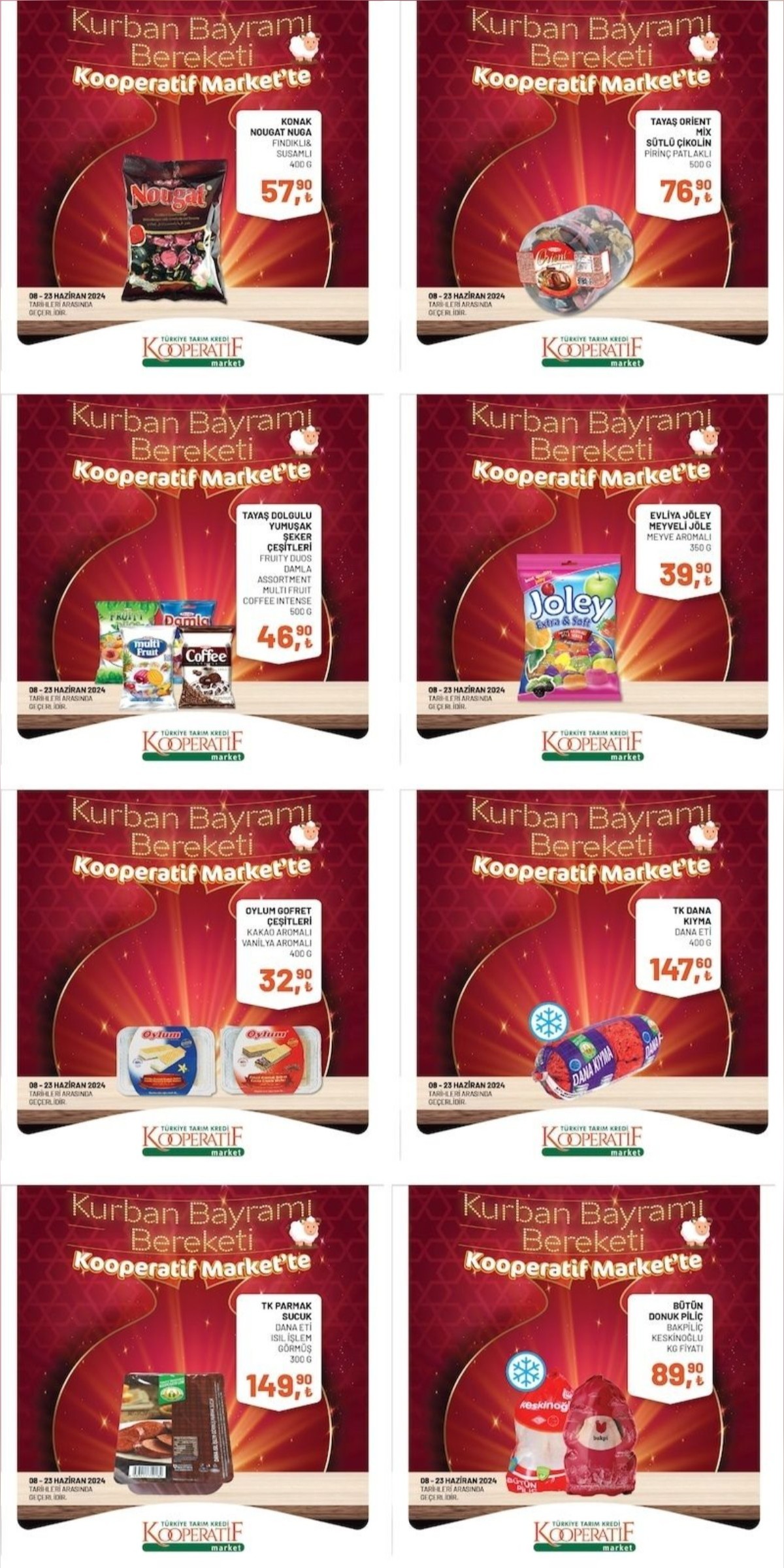 TARIM KREDİ MARKET 08-23 HAZİRAN 2024 FİYAT LİSTESİ