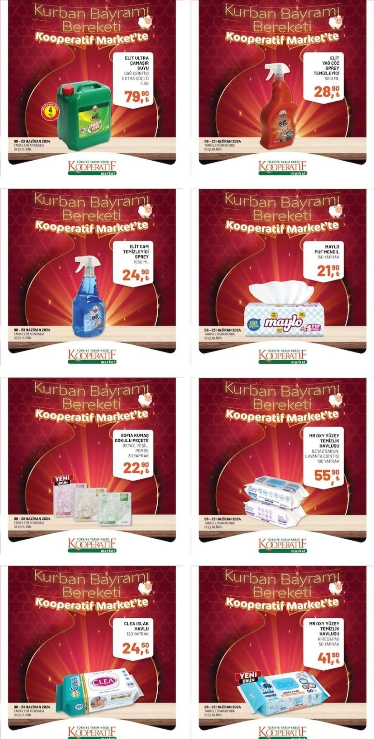 TARIM KREDİ MARKET 08-23 HAZİRAN 2024 FİYAT LİSTESİ