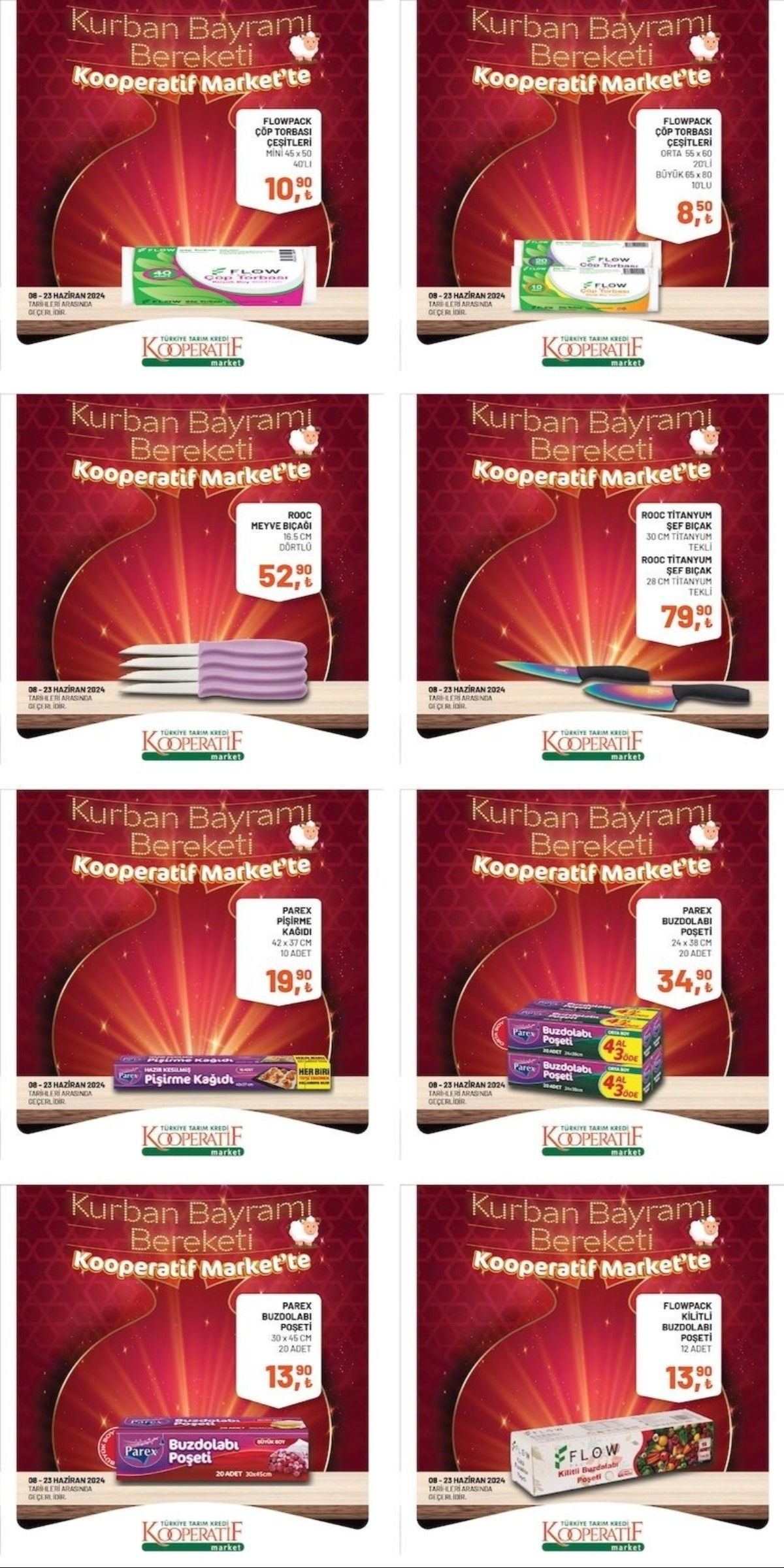 TARIM KREDİ MARKET 08-23 HAZİRAN 2024 FİYAT LİSTESİ