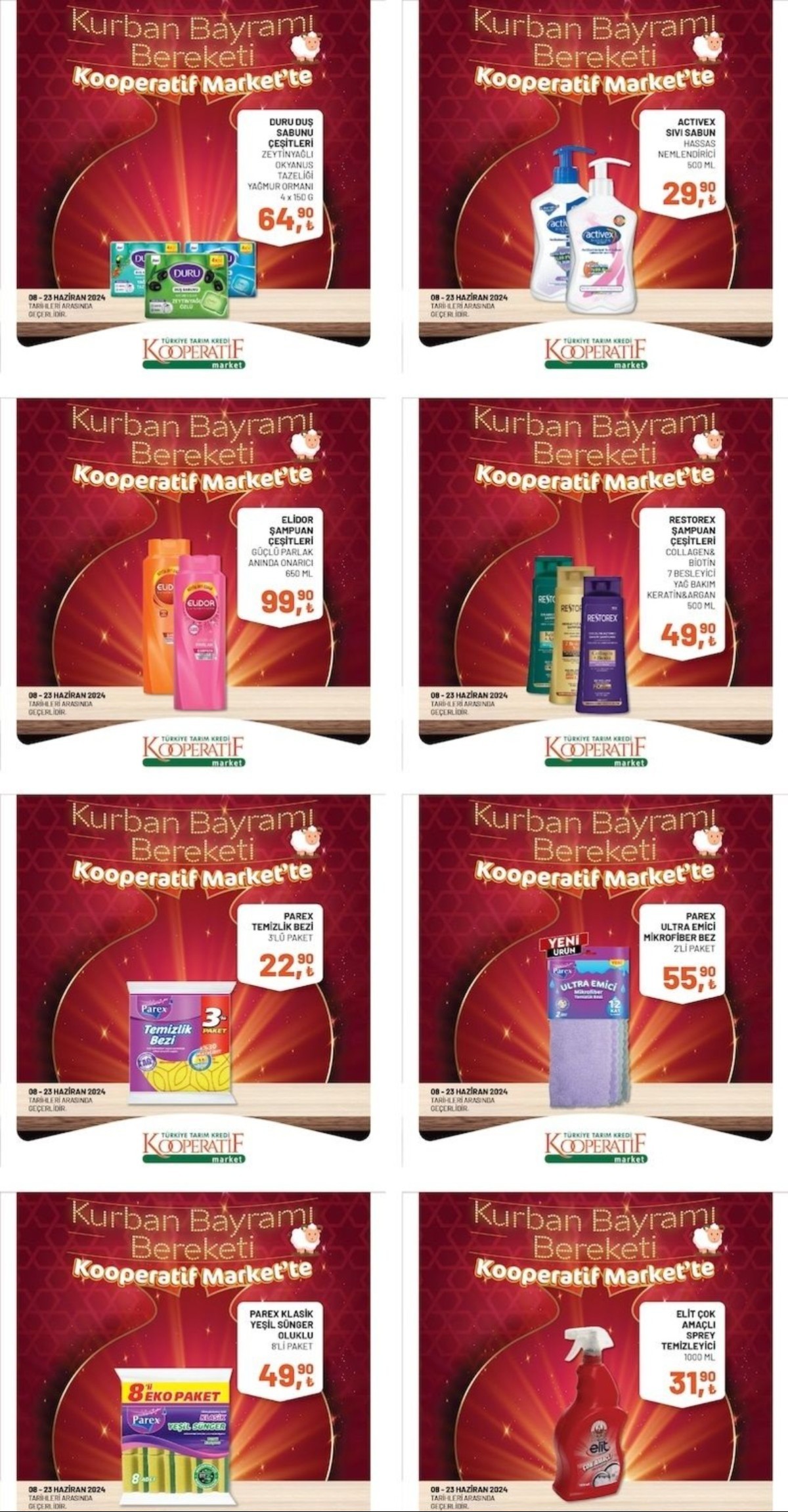 TARIM KREDİ MARKET 08-23 HAZİRAN 2024 FİYAT LİSTESİ