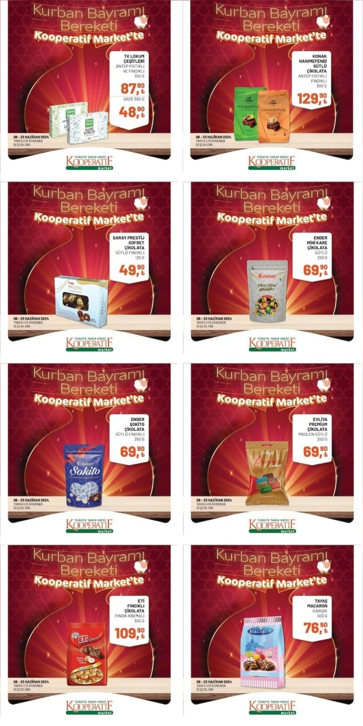 TARIM KREDİ MARKET 08-23 HAZİRAN 2024 FİYAT LİSTESİ