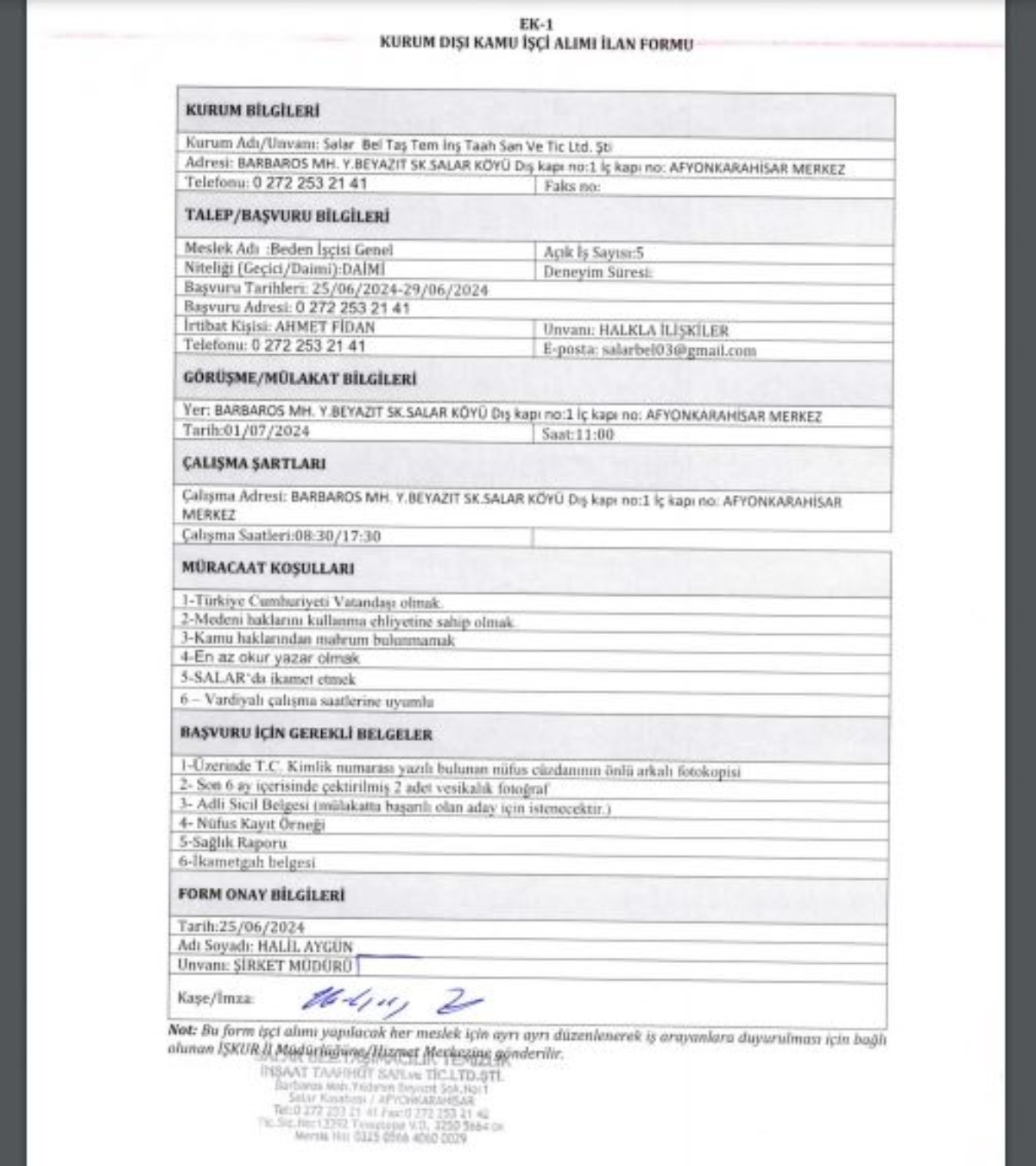 Büro personeli, temizlik görevlisi alımı yapılacak