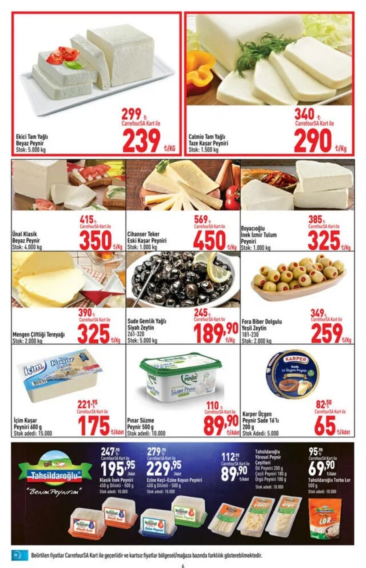 CarrefourSA peynir indirimleri