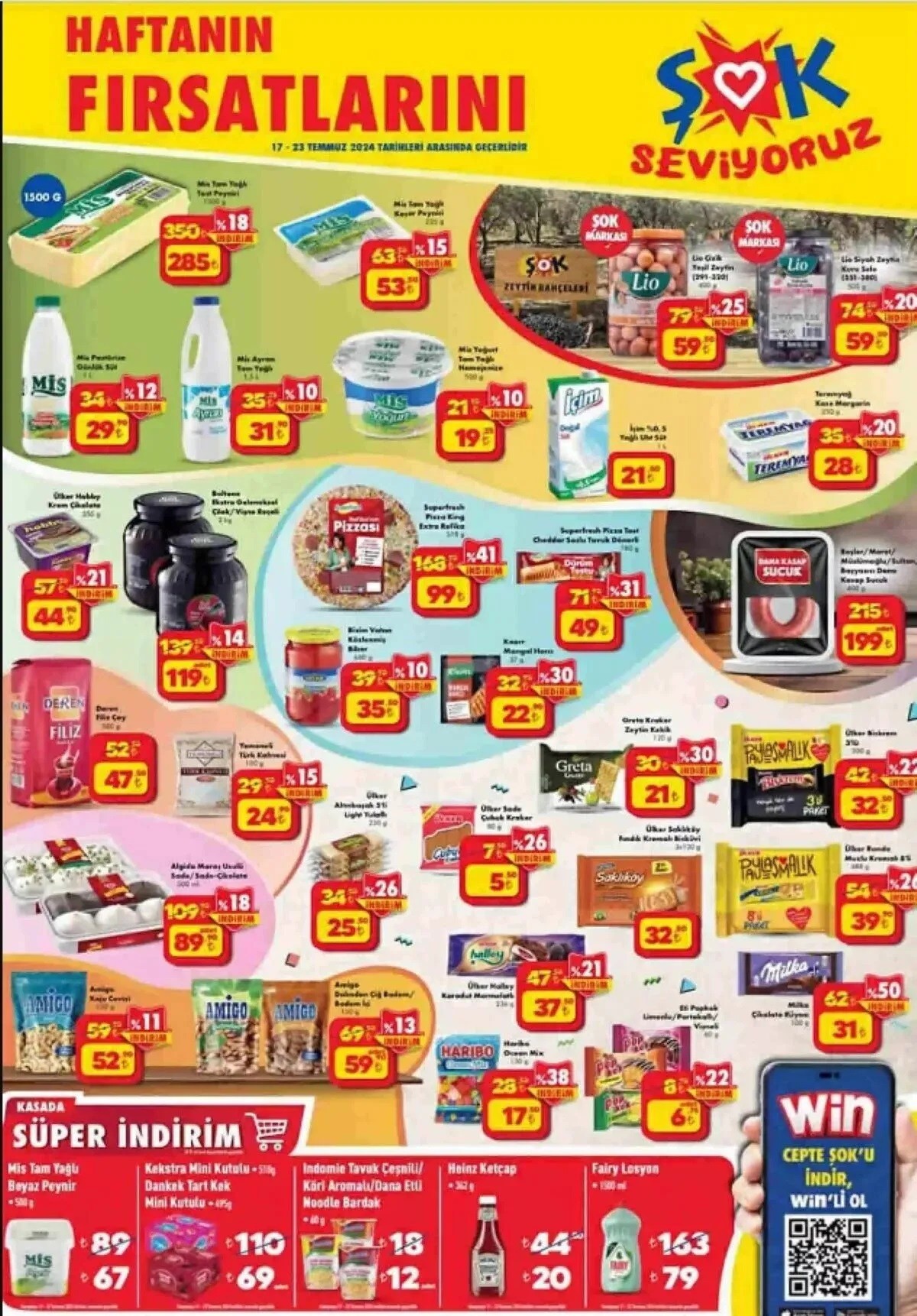 ŞOK Market 17-23 Temmuz İtibariyle İndiirmli Ürünler