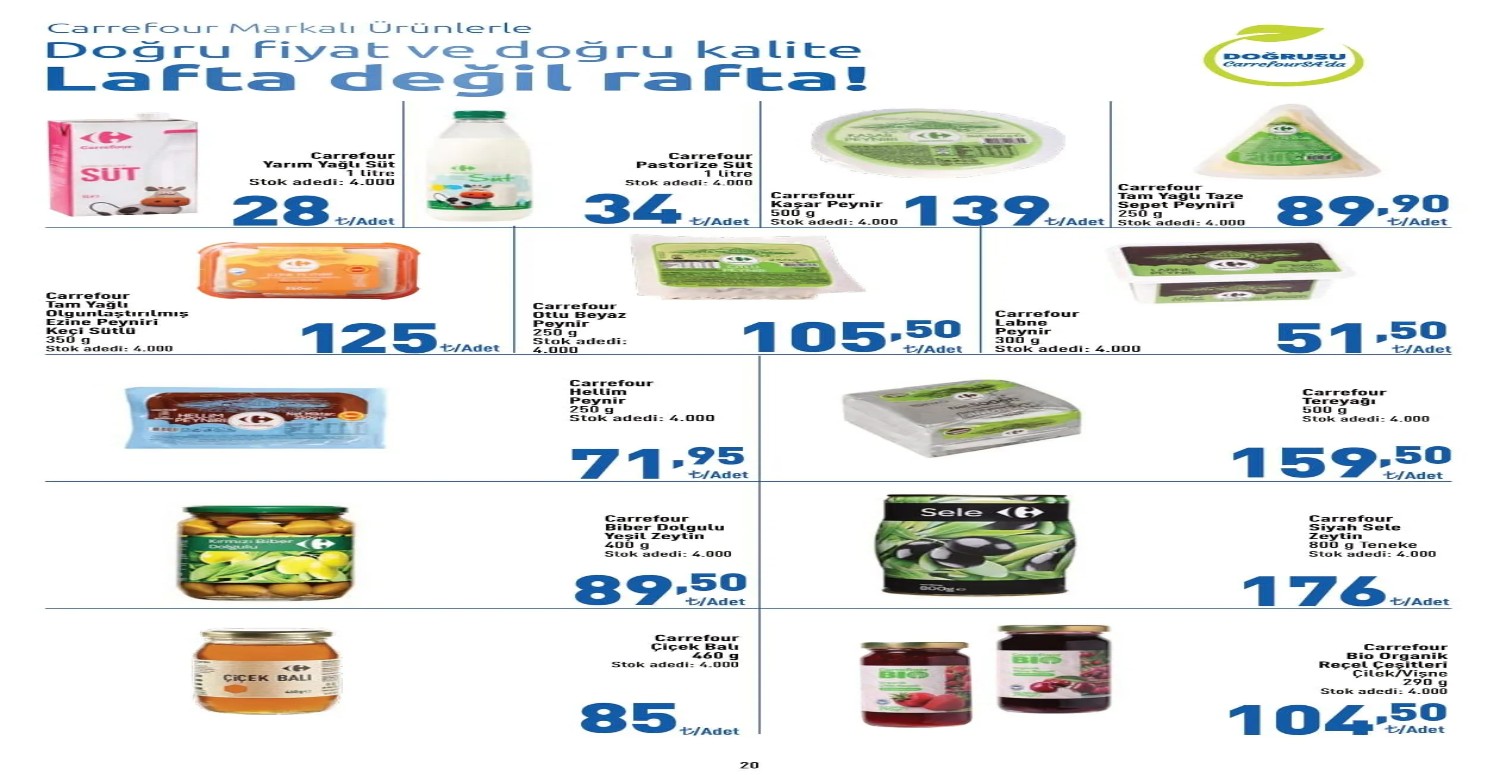 CARREFOURSA ÜRÜN LİSTESİ
