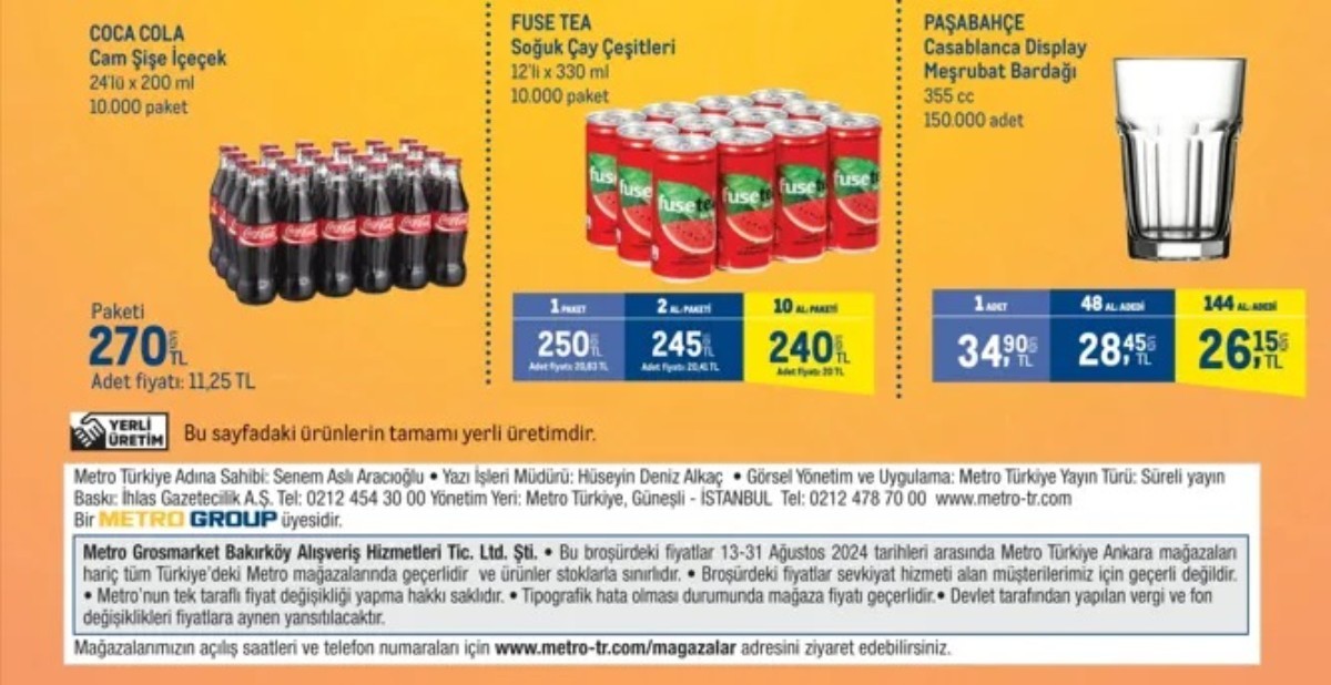 Metro market 13-31 Ağustos aktüel ürünleri