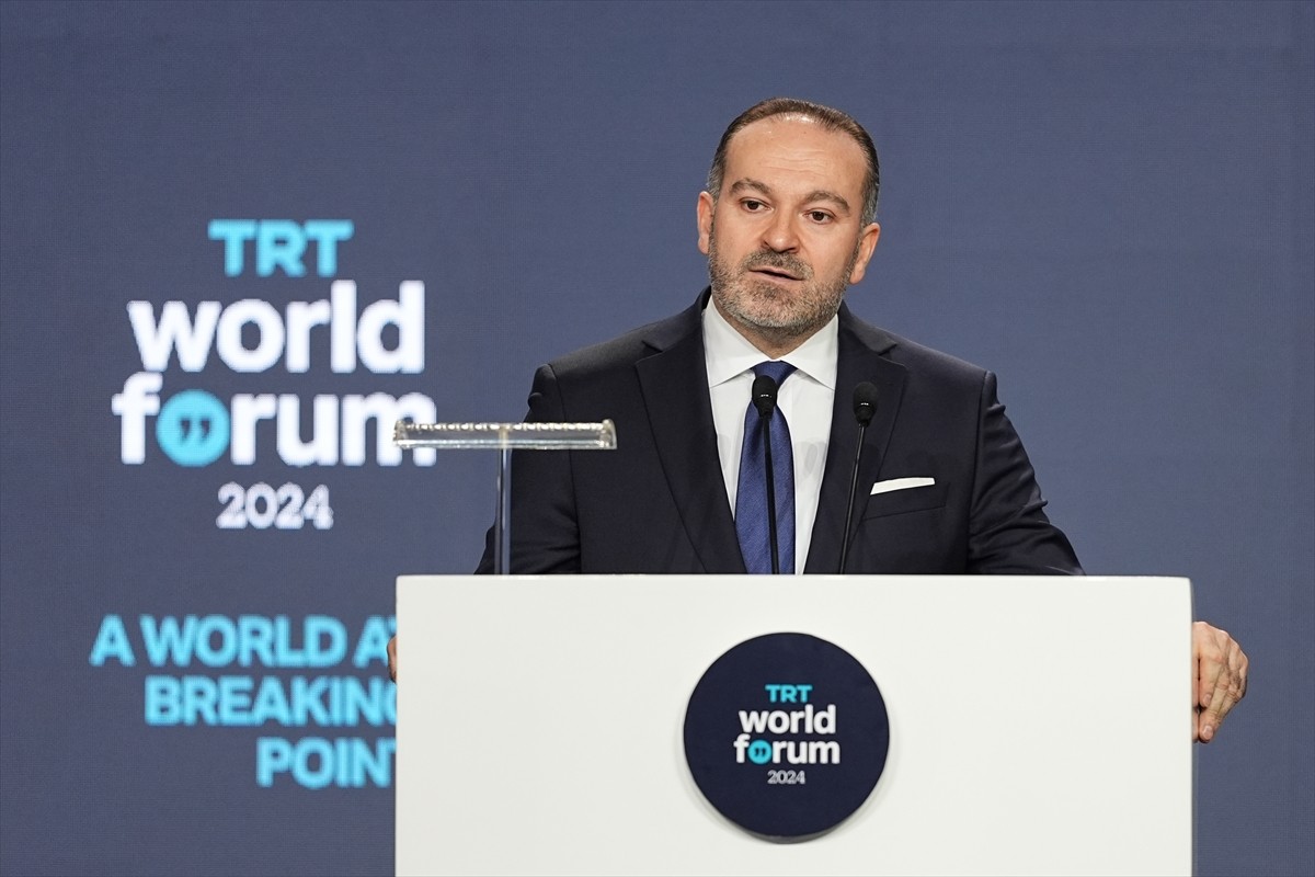 TRT Genel Müdürü Mehmed Zahid Sobacı, İstanbul Kongre Merkezi'nde düzenlenen TRT World Forum...