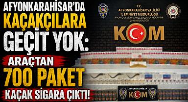 Afyonkarahisar’da Kaçakçılara Geçit Yok: Araçtan 700 Paket Kaçak Sigara Çıktı!