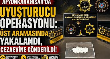Afyonkarahisar’da Uyuşturucu Operasyonu: Üst Aramasında Yakalandı, Cezaevine Gönderildi!