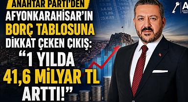 Anahtar Parti’den Afyonkarahisar’ın Borç Tablosuna Dikkat Çeken Çıkış: “1 Yılda 41,6 Milyar TL Arttı!”