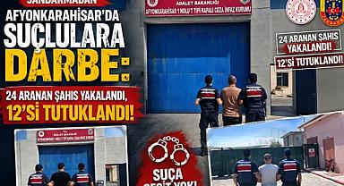 Jandarmadan Afyonkarahisar’da Suçlulara Darbe: 24 Aranan Şahıs Yakalandı, 12’si Tutuklandı!