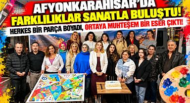 AFYONKARAHİSAR'DA FARKLILIKLAR SANATLA BULUŞTU! HERKES BİR PARÇA BOYADI, ORTAYA MUHTEŞEM BİR ESER ÇIKTI!