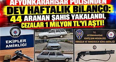 AFYONKARAHİSAR POLİSİNDEN DEV HAFTALIK BİLANÇO: 44 ARANAN ŞAHIS YAKALANDI, CEZALAR 1 MİLYON TL’Yİ AŞTI!