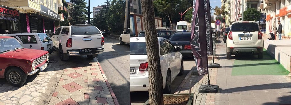 Kaldırımlara Park Edilen Araçlara Tepki !!