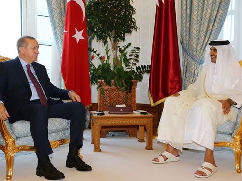 Cumhurbaşkanı Erdoğan, Katar Emiri şeyh Temim İle Görüştü