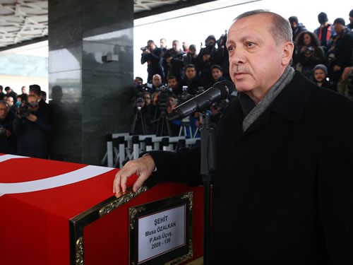 Cumhurbaşkanı Erdoğan, şehit Astsubay Musa özalkan’ın Cenaze Törenine Katıldı