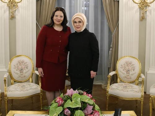 Emine Erdoğan, Makedonya Cumhurbaşkanı Gjorge İvanov’un Eşi Maja İvanova İle Bir Araya Geldi