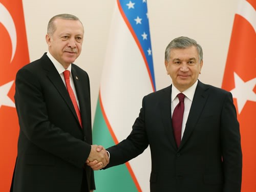 Cumhurbaşkanı Erdoğan, özbekistan Cumhurbaşkanı Mirziyoyev İle Bir Araya Geldi