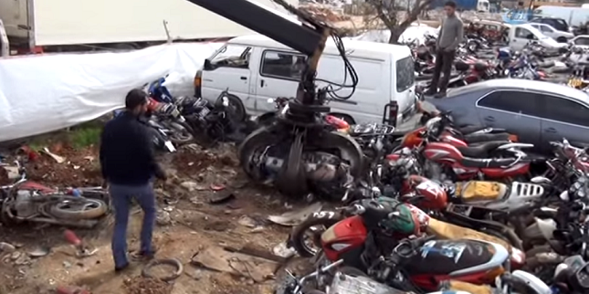 Trafikten Men Edilen Motosikletler Geri Dönüşüme Gönderildi