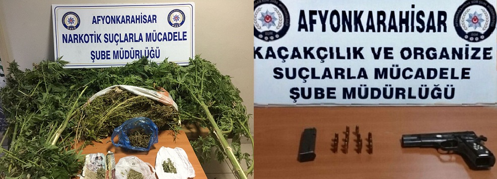 Polis Ruhsatsız Silah Ve Uyuşturucu Madde Ele Geçirdi