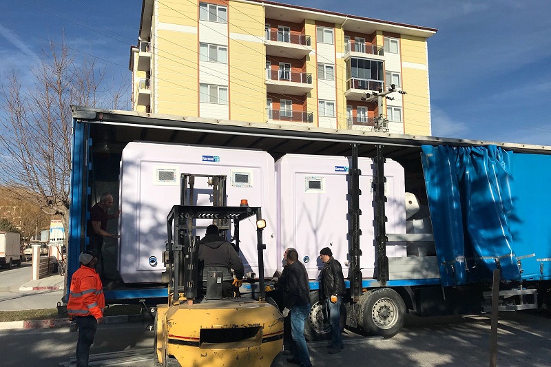 Emirdağ Sanayi Sitesinde Seyyar Lavabo Ve Wc'ler Kuruluyor