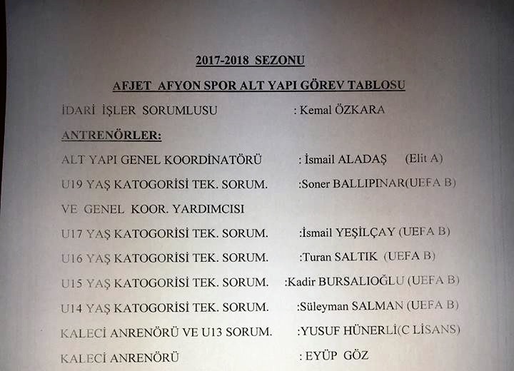 Afjet Afyonspor'da Altyapıda Yeniden Yapılanmaya Gidildi