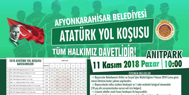 Atatürk Yol Koşusu 11 Kasım´da