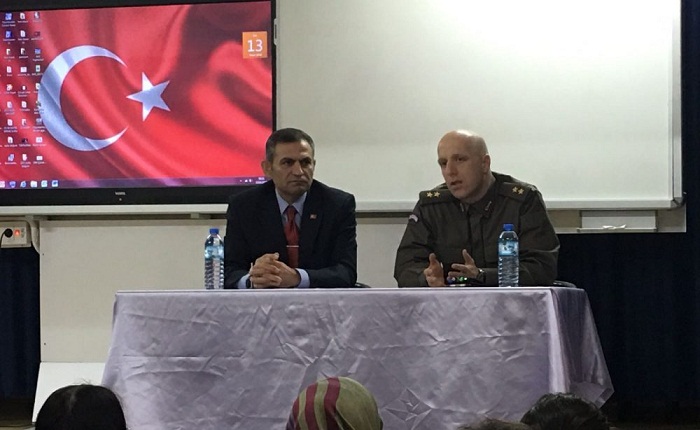 Dinar İlçe Jandarma Komutanı üst. Teğmen Serkan Ateş,dinar Mehmet çavuş Anadolu Lisesinde