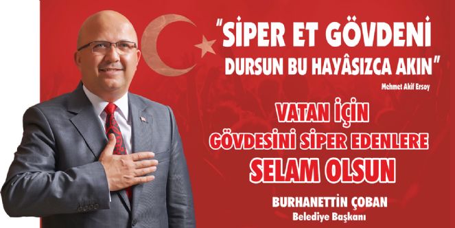 Başkan çoban´ın 15 Temmuz Mesajı