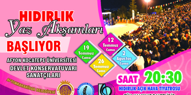Hıdırlık Yaz Akşamları Başlıyor
