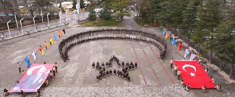 Dinar Mehmet çavuş Anadolu Lisesi öğrencilerinden Afrin Zeytin Dalı Harekatına Destek