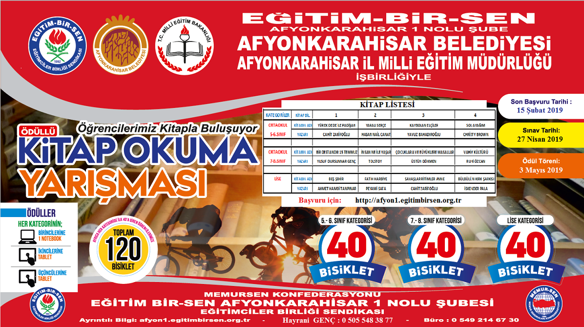 Kitap Okuma Yarismasi Muracaati Basladi Egitim Afyon Yerel Basin