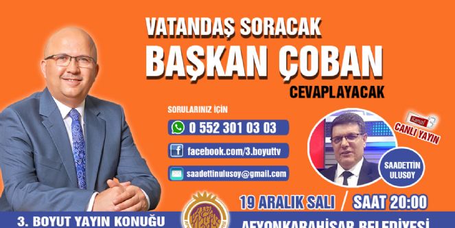 Başkan çoban Yarın Akşam Kanal 3´ün Konuğu Olacak
