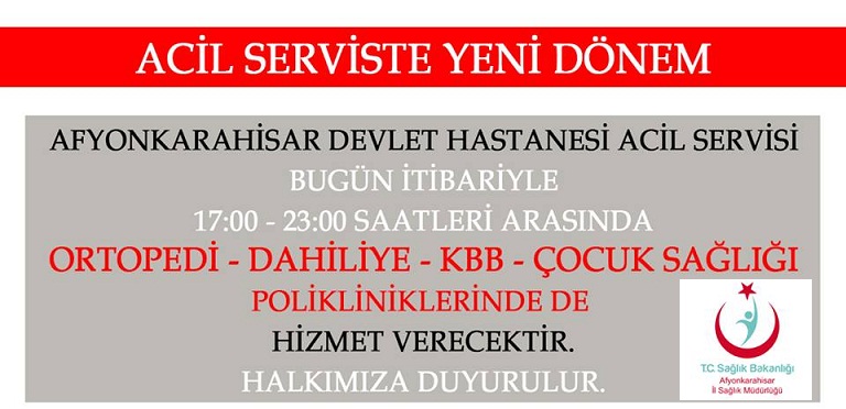 Duyuru..!!! Acil Serviste Yeni Dönem