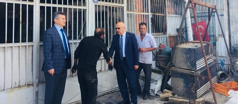 Başkan çoban’dan Yangında Hasar Gören İşyeri Sahiplerine Ziyaret