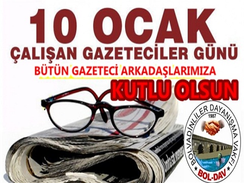 10 Ocak çalışan Gazeteciler Gününü Kutlarız.!