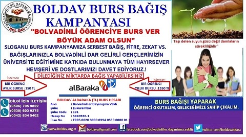 Ramazanda Hemşerilerimize Burs Kampanyasına Destek çağrısı