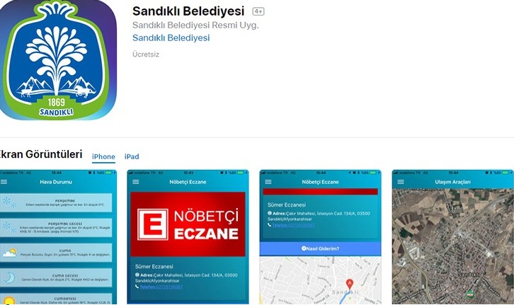Sandıklı Belediyesi App Store'da